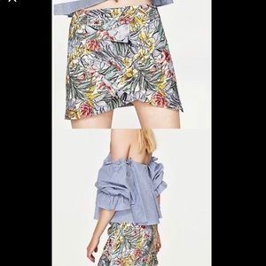 Zara Floral Mini Skirt